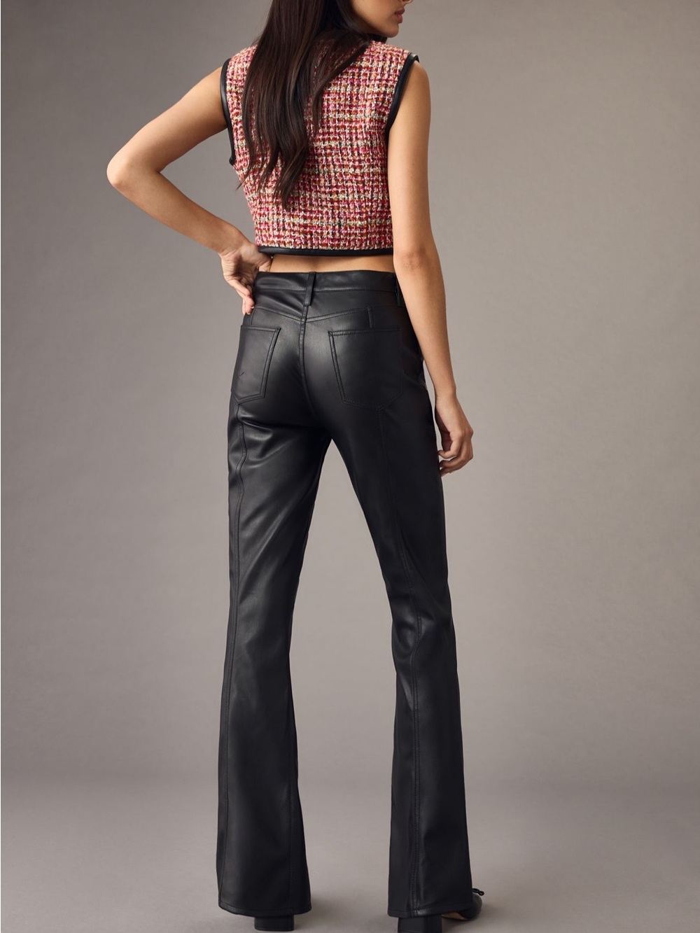 NWT Hudson Black Faux Leather Flared Pants